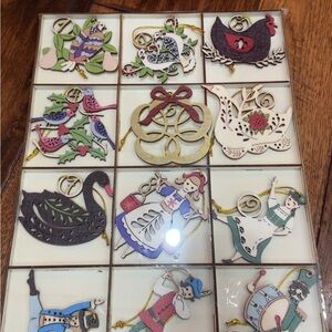 Home Holiday Wooden Christmas Ornaments Set - Mixed Festive Colors